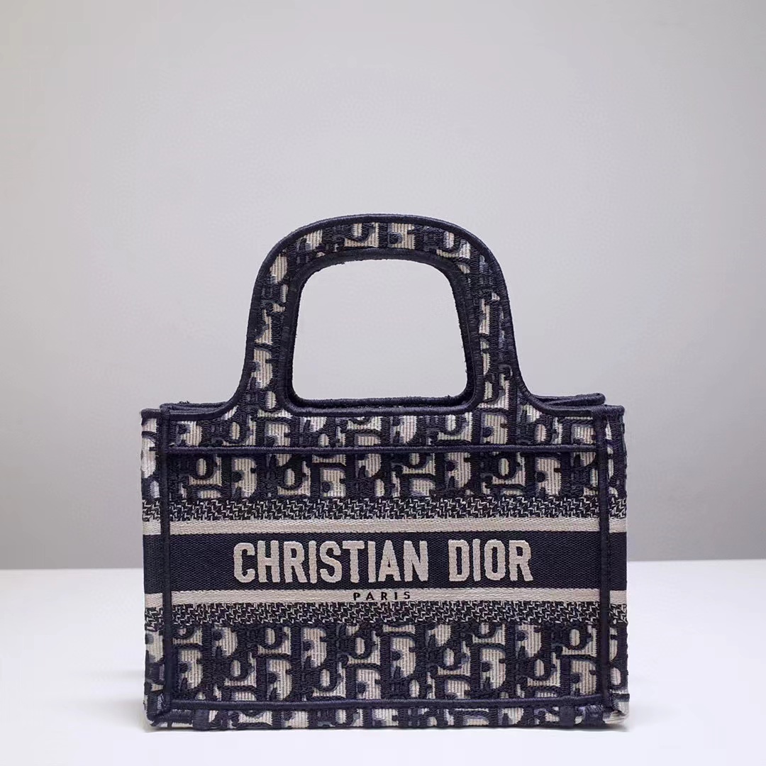 Dior Mini Book Tote Oblique embroidery
