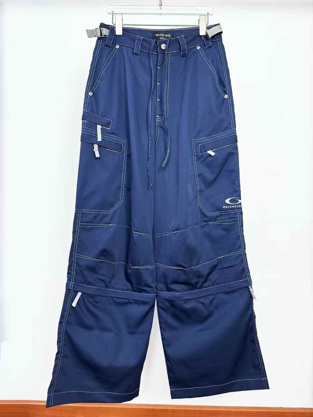 Balenciaga Macgirl women's navy blue wide-leg raver pants