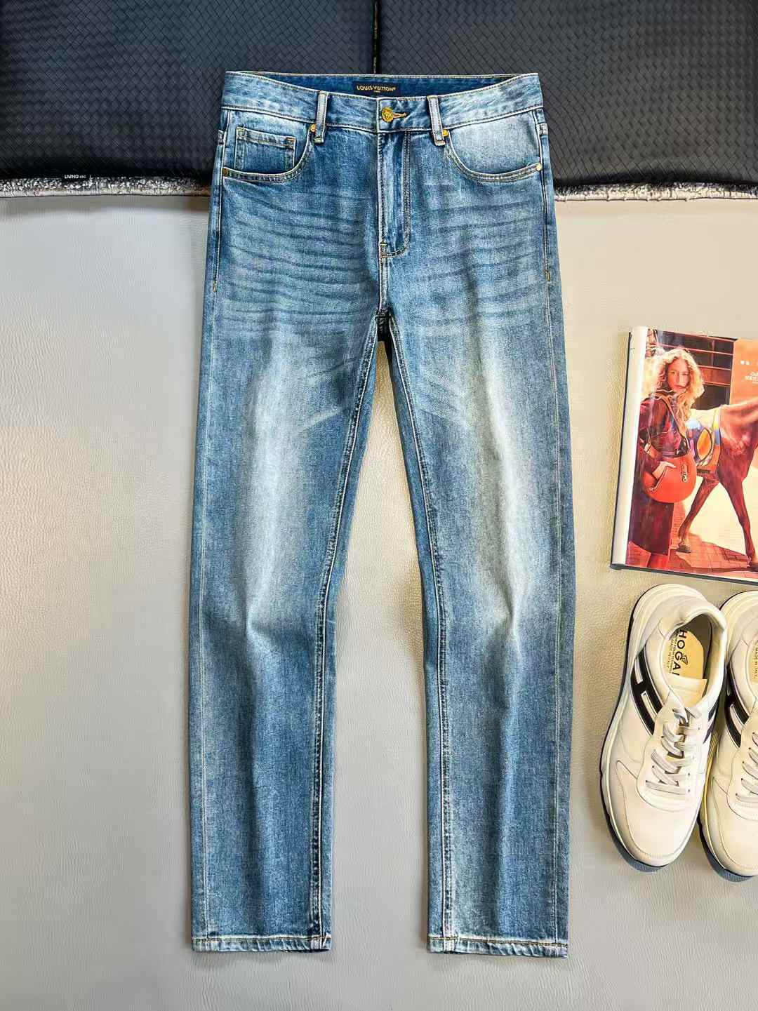 LV Ermenegildo Zegna Roccia stretch-cotton denim jeans