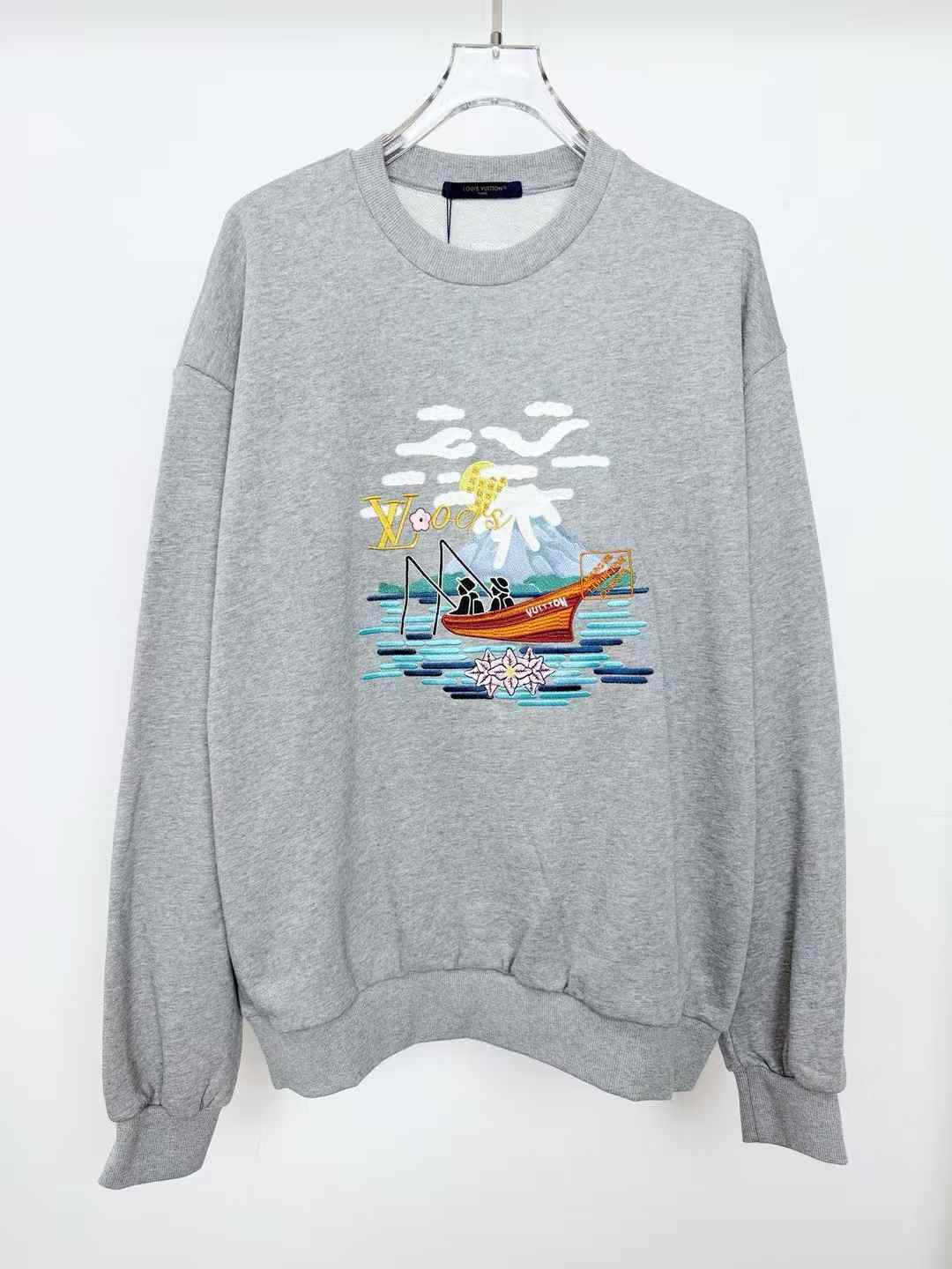 LV Embroidered Sweatshirt from the Louis Vuitton x Nigo collabor