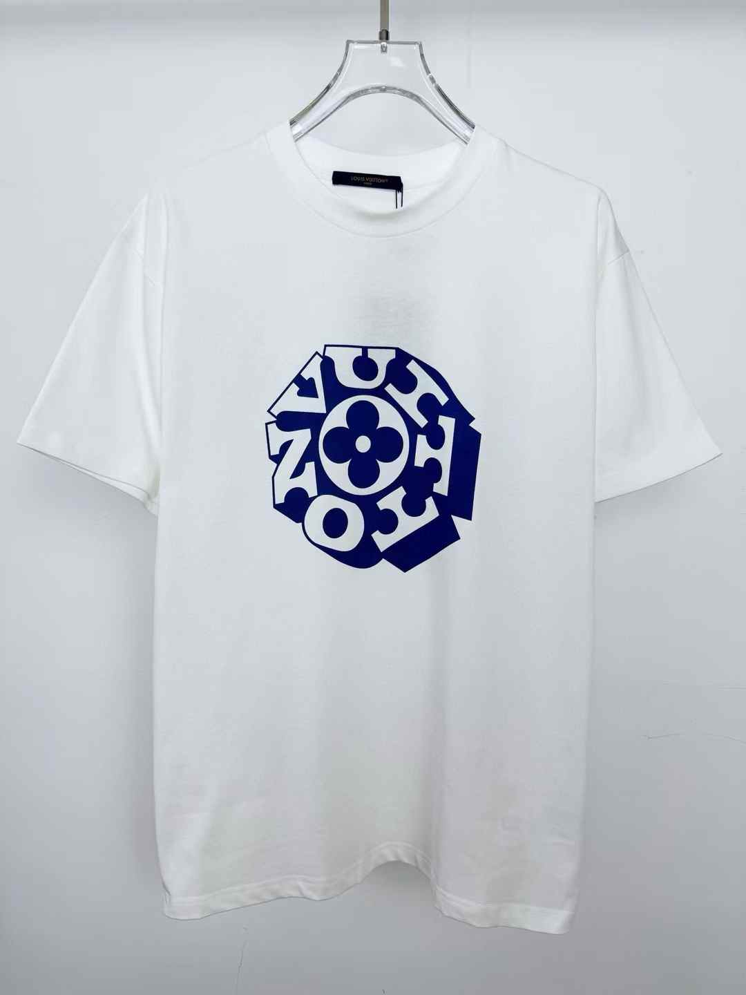 LV Printed Signature T-Shirt in milky white