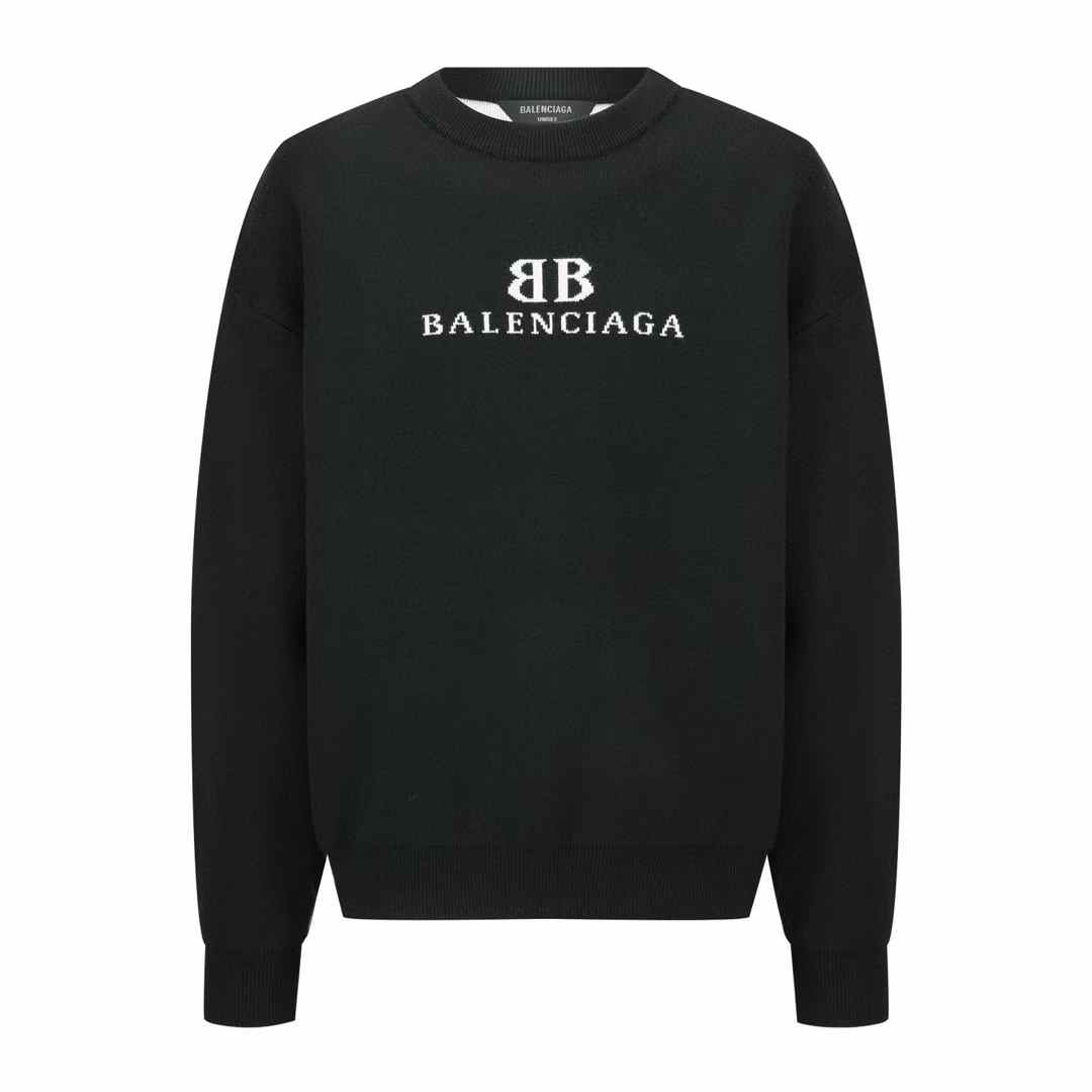 Balenciaga logo crewneck sweater Black