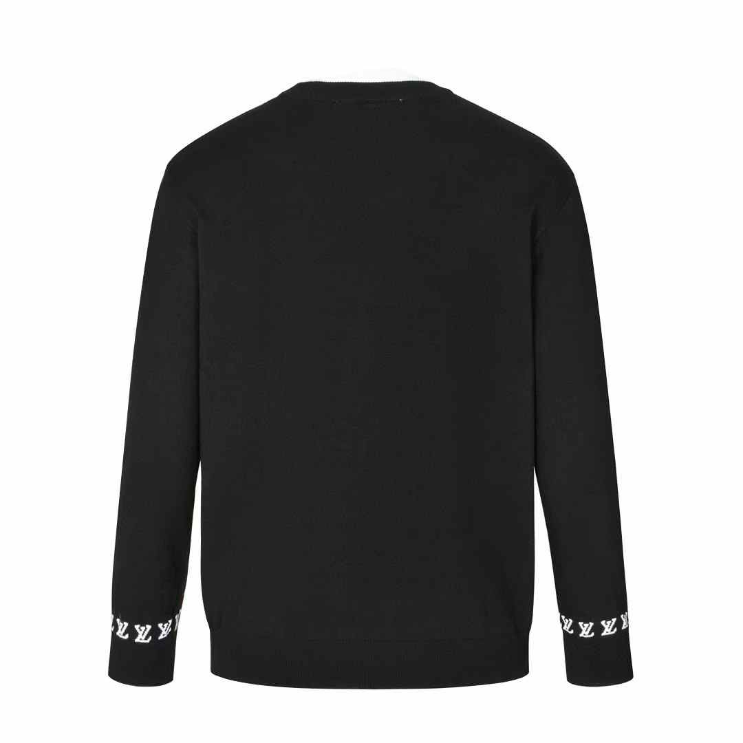 LV Embroidered Signature Sweatshirt with a contrasting white "Marque L. Vuitton Déposée" signature on the chest.
