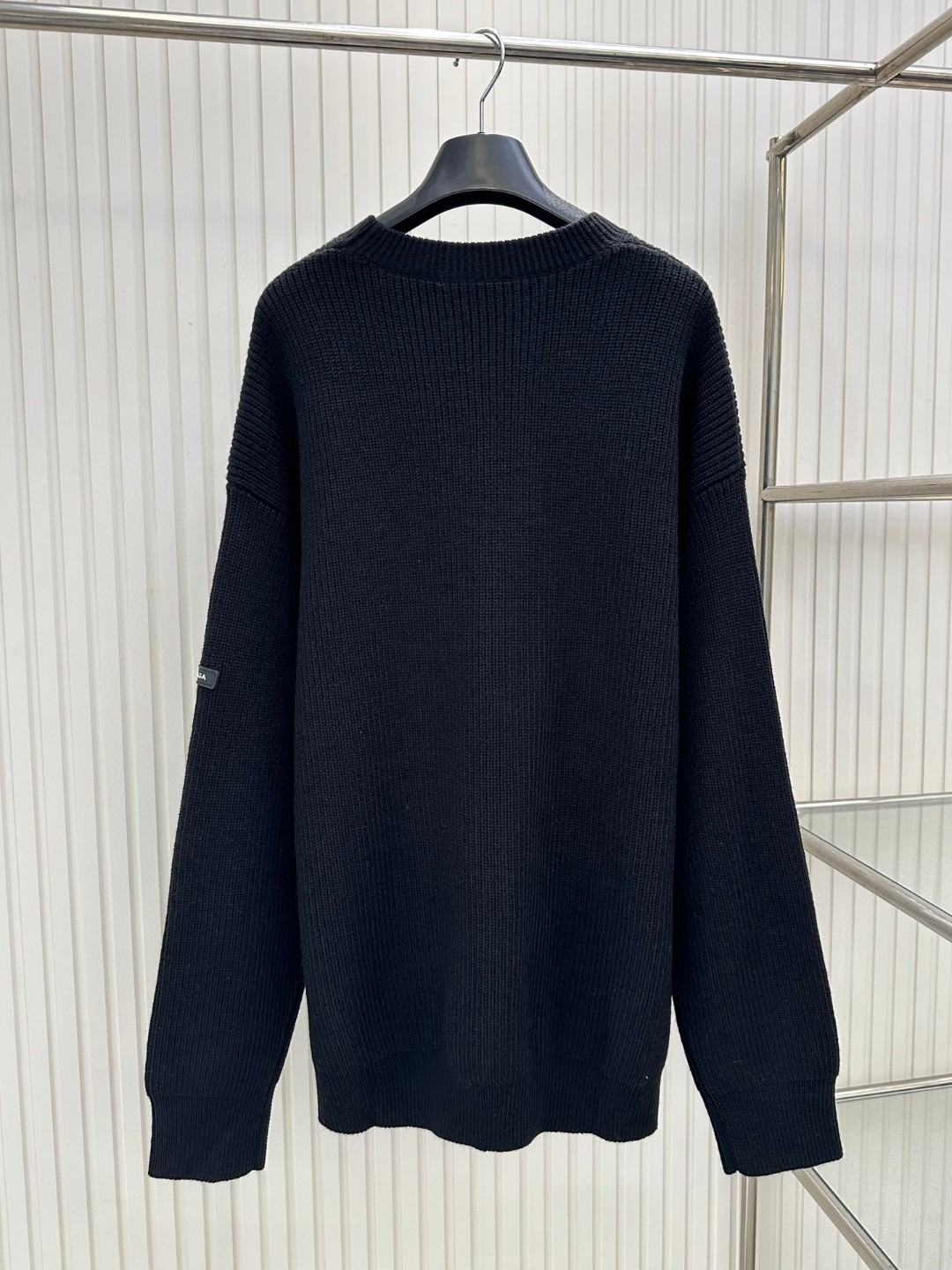 Balenciaga Men's Oversize Double Face Wool Blend Crewneck Sweater