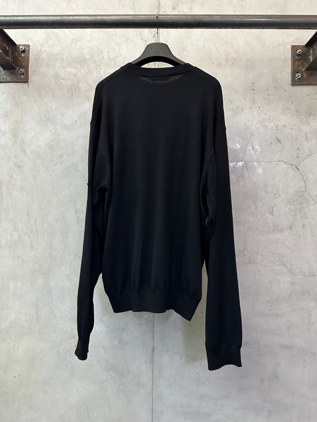 Balenciaga Oversize Double Face Wool Blend Crewneck Sweater