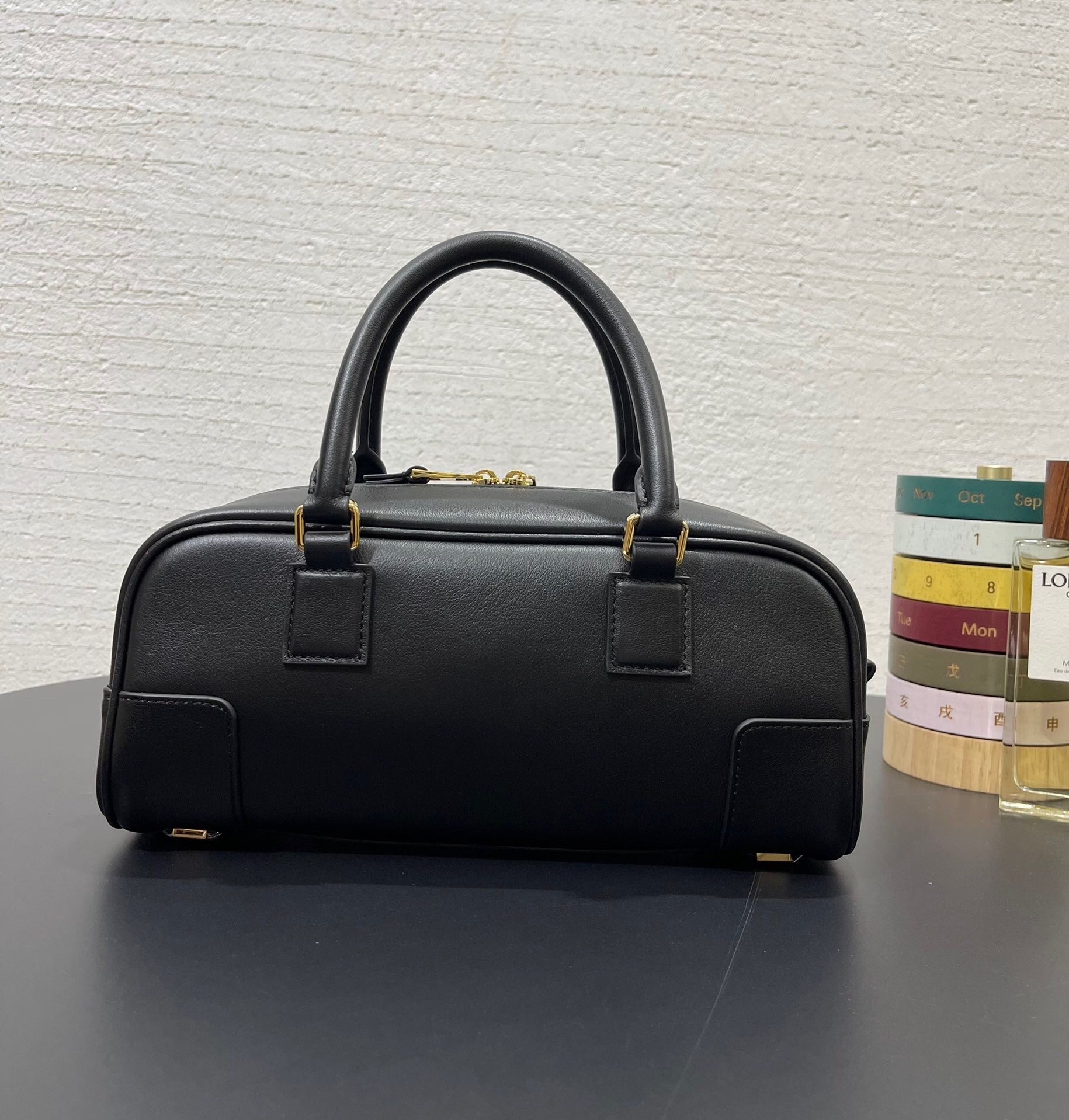Loewe Amazona 23 Top Handle bag in black nappa calfskin leather