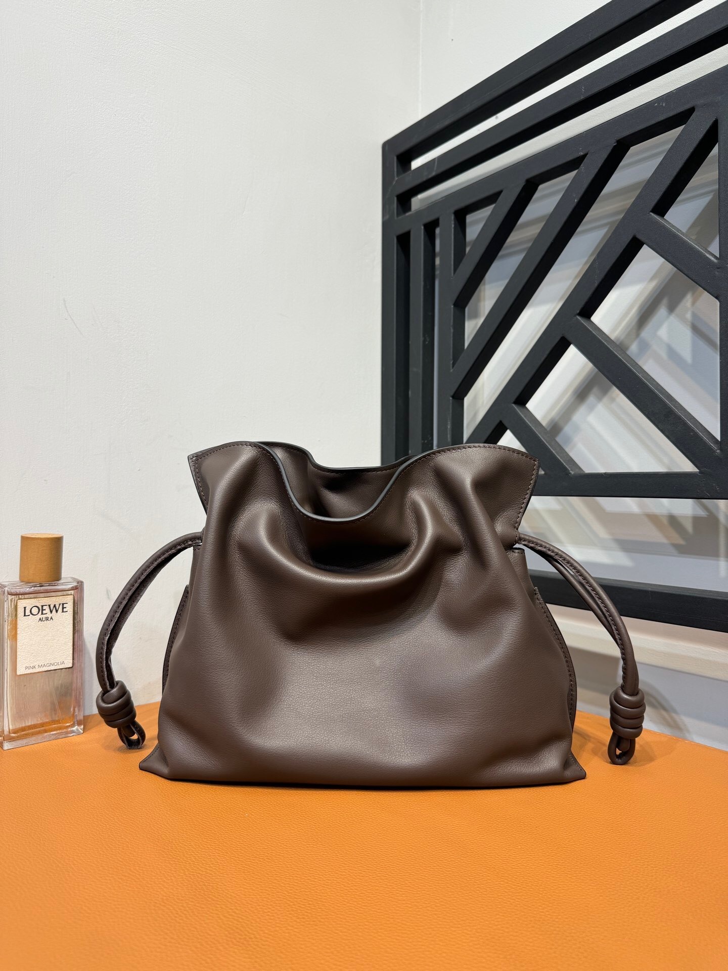 Loewe Flamenco mini clutch Bag in brown nappa leather
