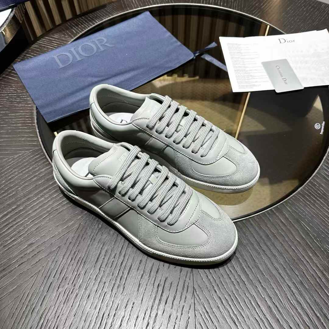 Dior B01 Matchpoint sneakers in gray and white smooth calfskin with gray suede