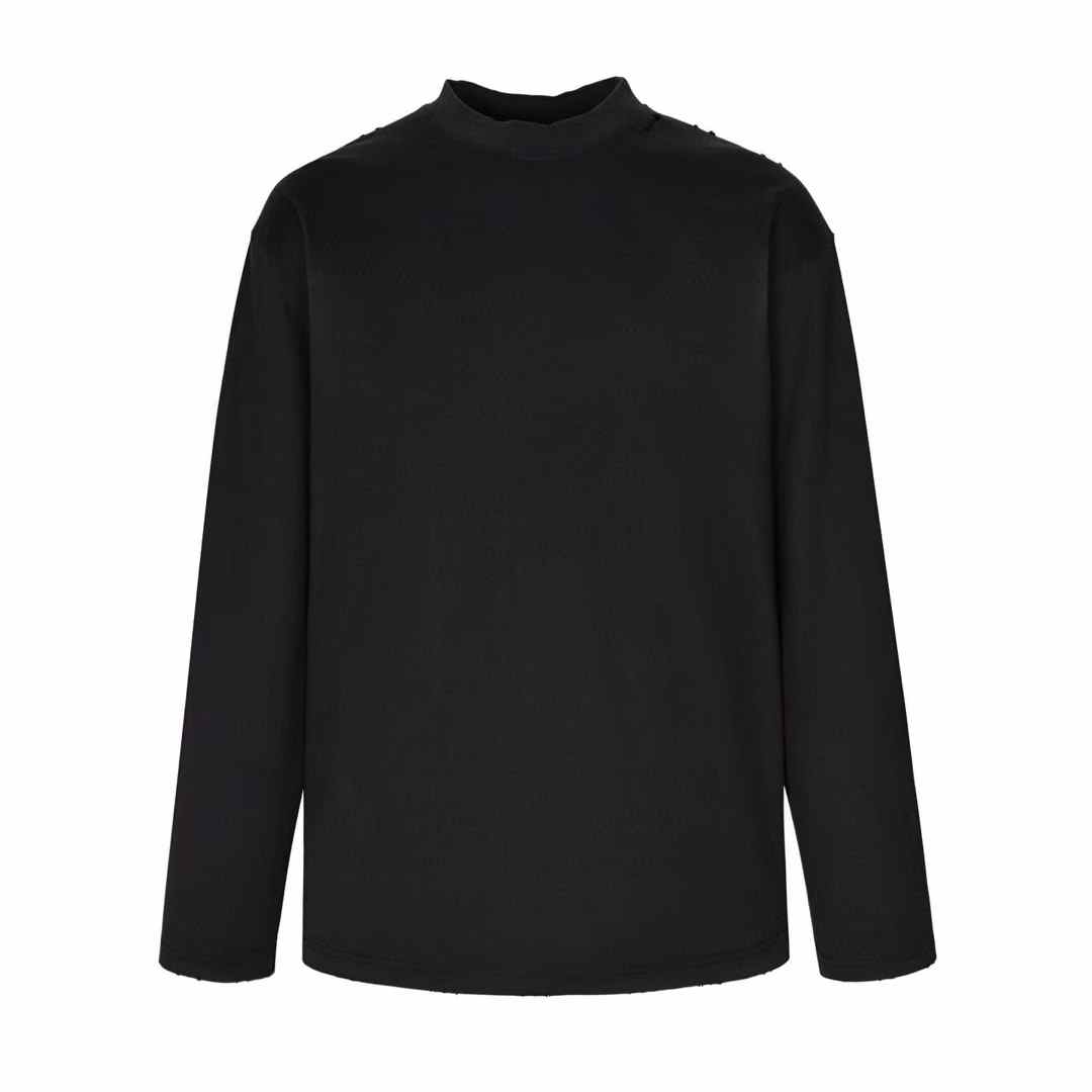 Balenciaga distressed black cotton t-shirt