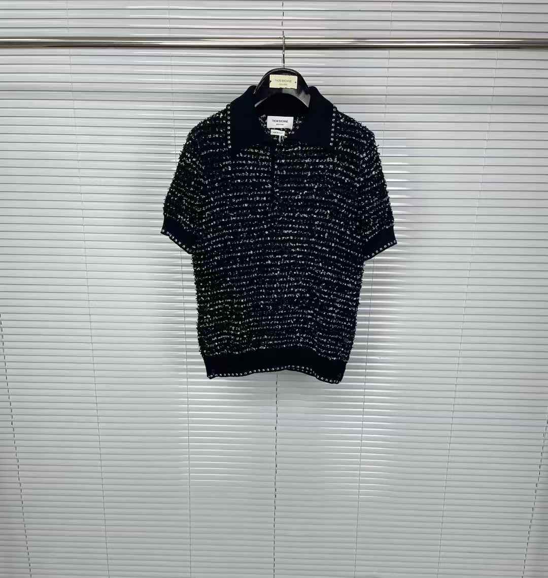 Thom Browne tweed polo shirt
