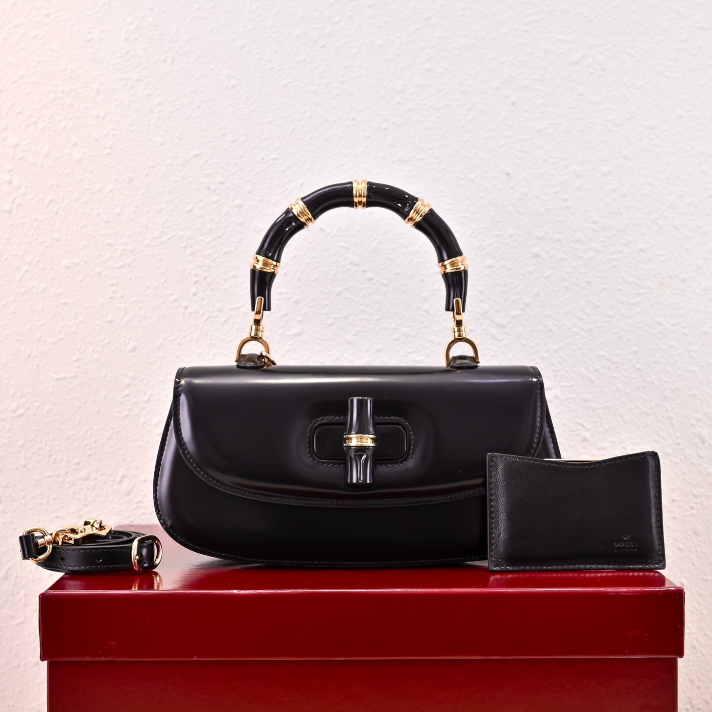 Gucci Bamboo Diva top handle bag black