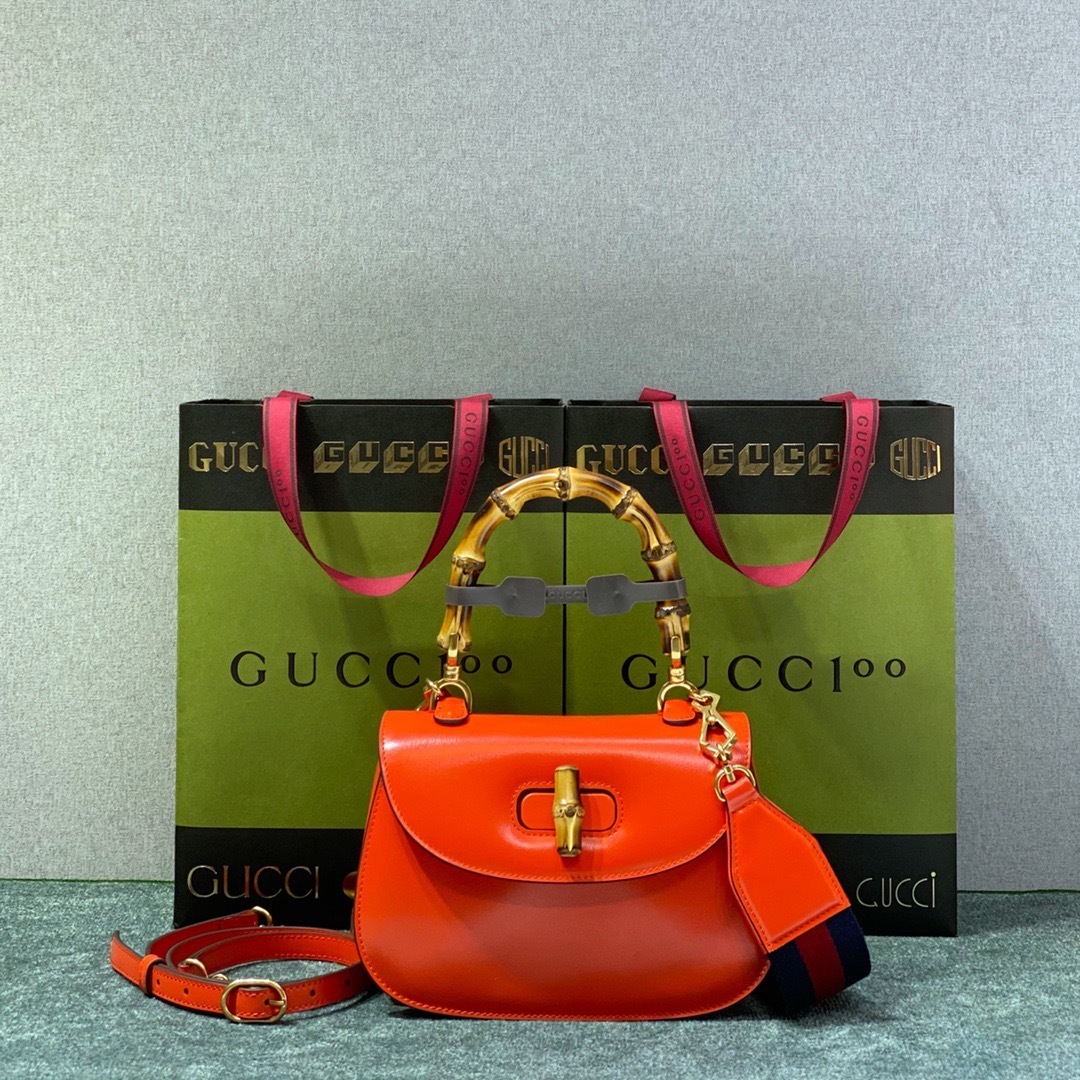 Gucci Bamboo 1947 bag in orange leather