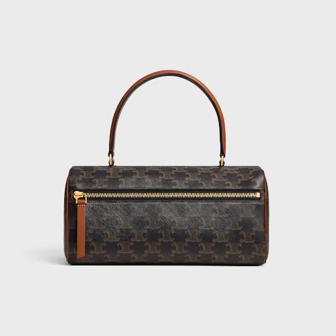 Celine Cylinder Bag in Triomphe Canvas and Calfskin