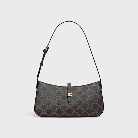 Celine Tina Shoulder Bag in Triomphe canvas