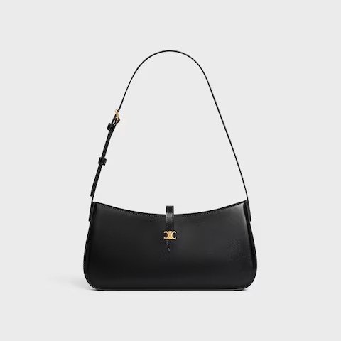 Celine Tina shoulder bag in black shiny calfskin leather