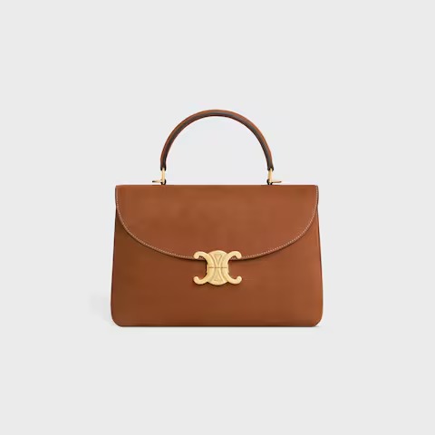 Celine Medium Nino Bag in smooth satinated calfskin leather smoked Brown