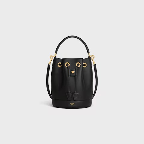 Celine Teen Clara bag in black supple grained calfskin with gold finishing