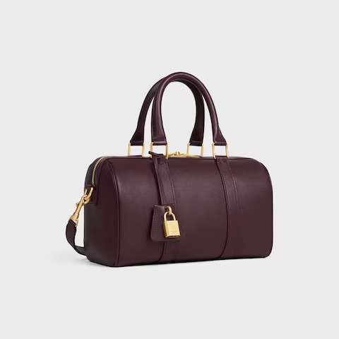 Celine Medium Boston bag in supple grained calfskin in the color deep burgundy
