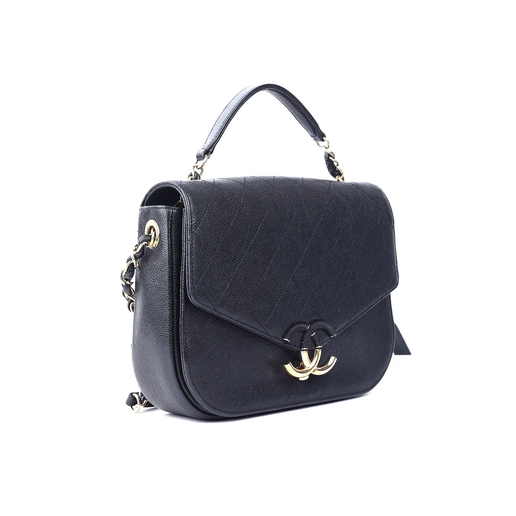 Chanel Coco Cuba crossbody bag in caviar leather with diamond quilting