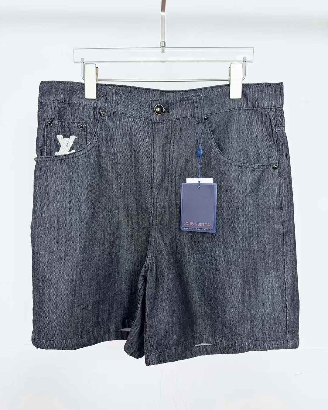 LV Denim Shorts in washed indigo