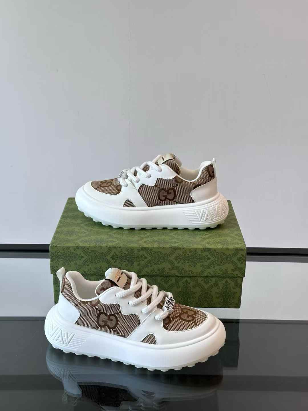 Gucci sneakers with the Interlocking G logo and a chunky rubber sole