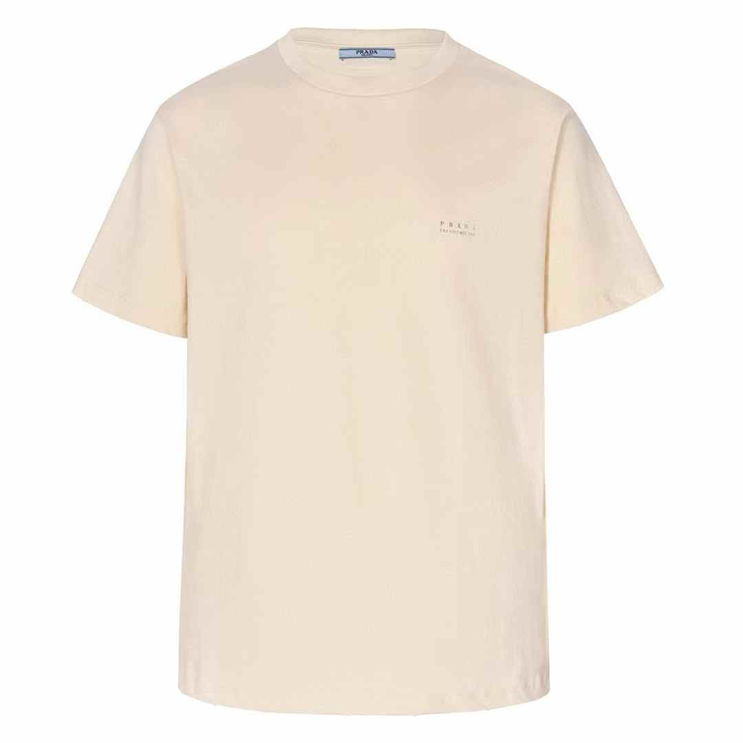 Prada men's beige cotton t-shirt