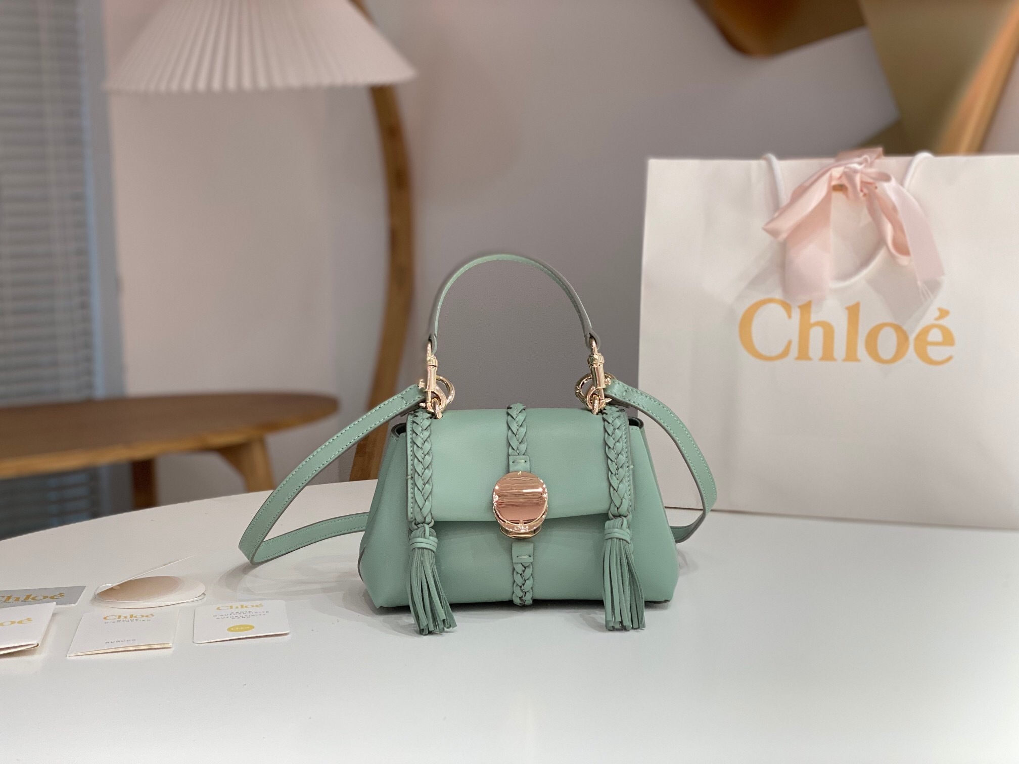 Chloe Penelope Mini Soft Shoulder Bag light green