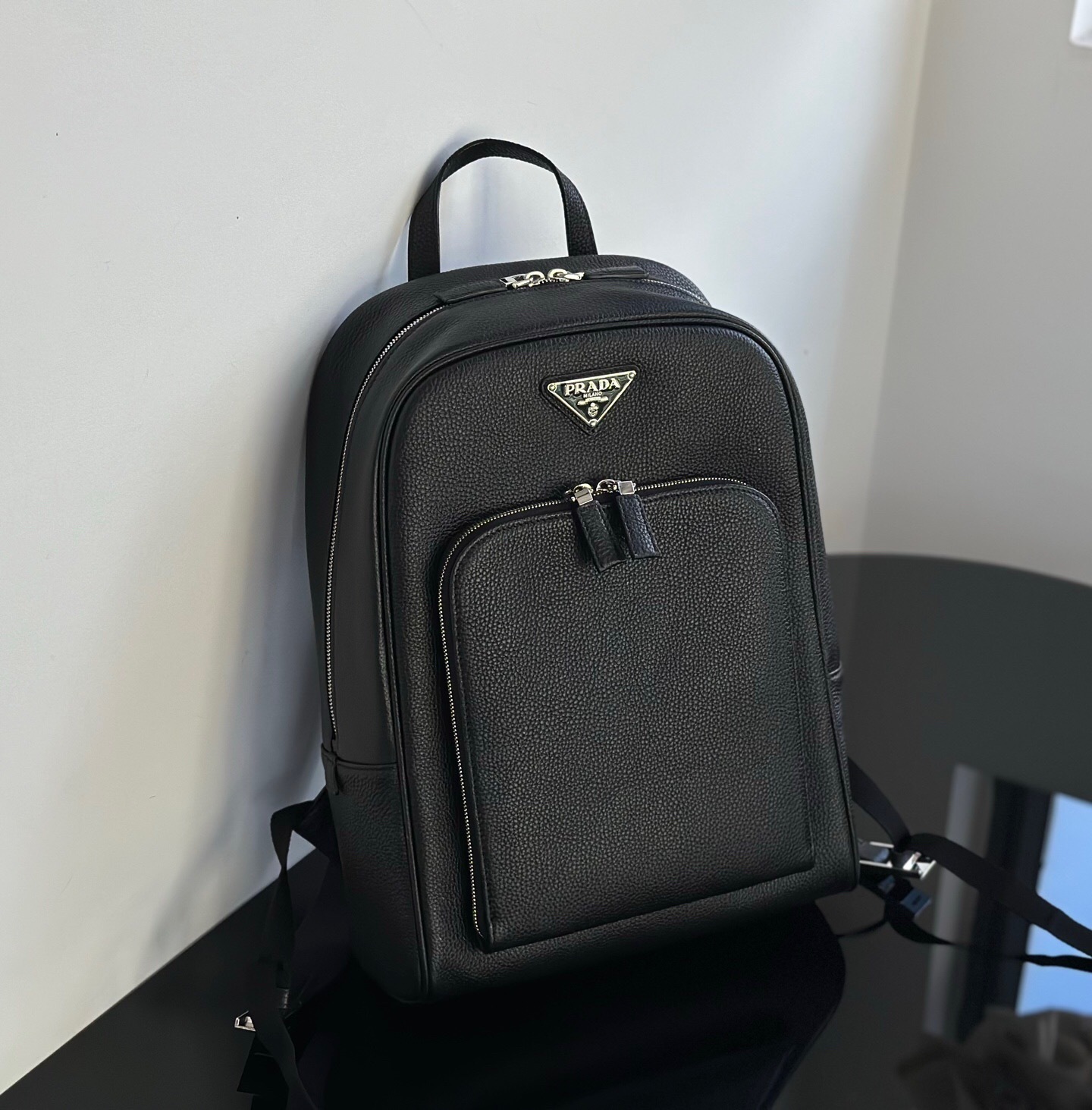 Prada Saffiano leather backpack in black