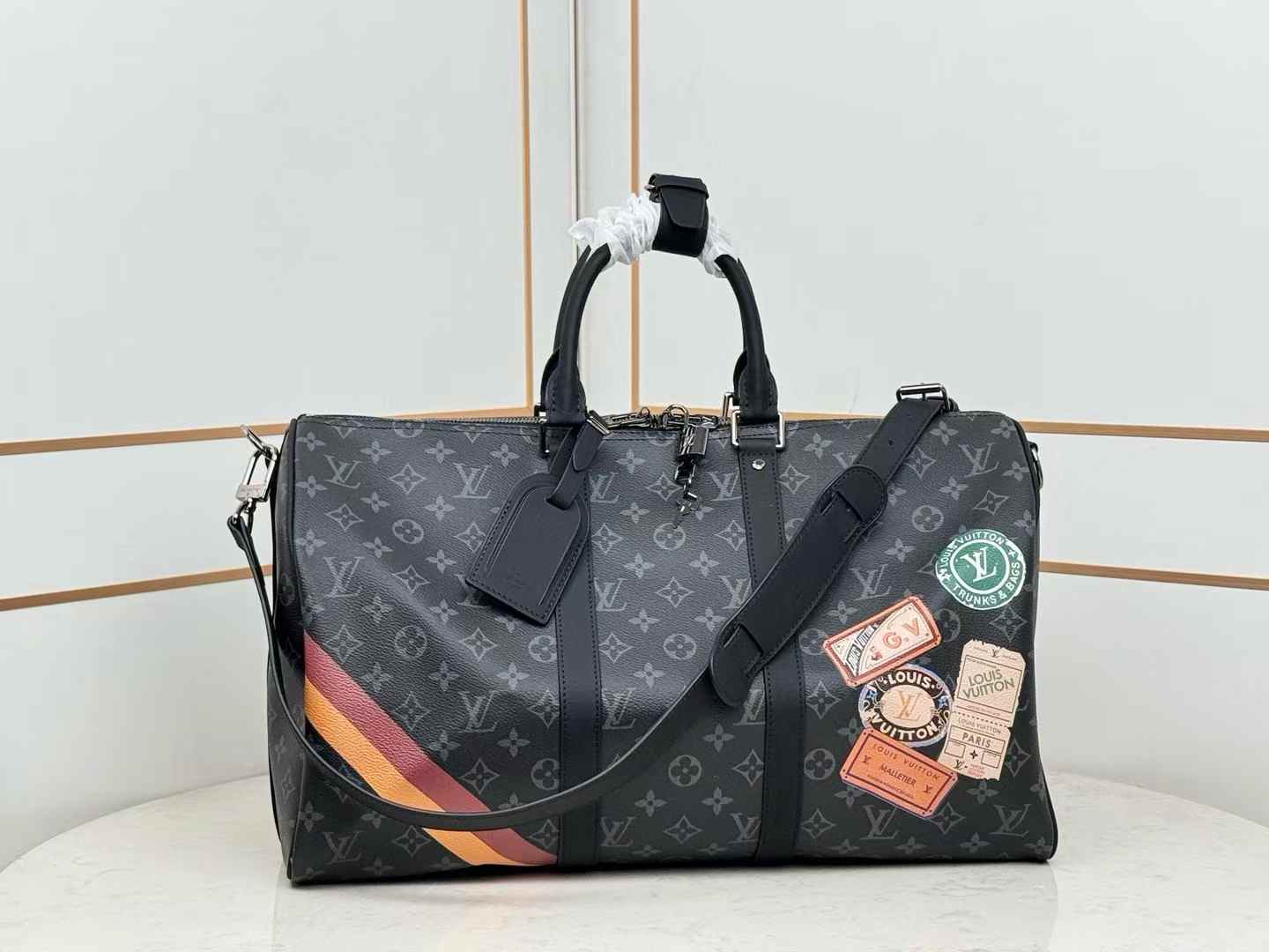 LV Keepall Bandoulière 45 Mon Monogram duffle bag in Monogram Eclipse canvas