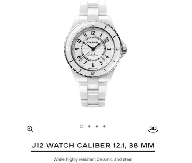 chanel J12 white ceramic and steel