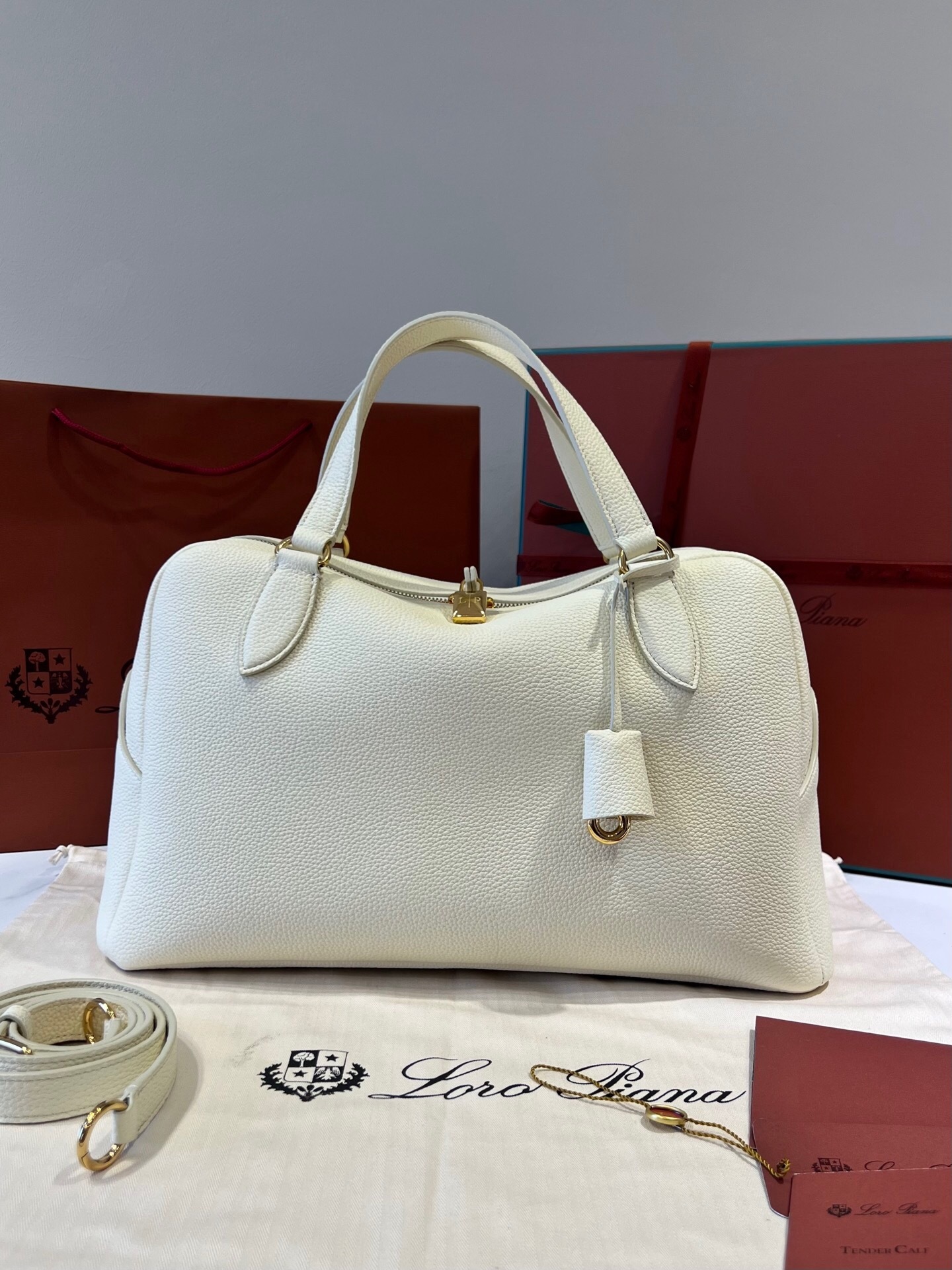 Loro Piana Ghiera bag in white leather