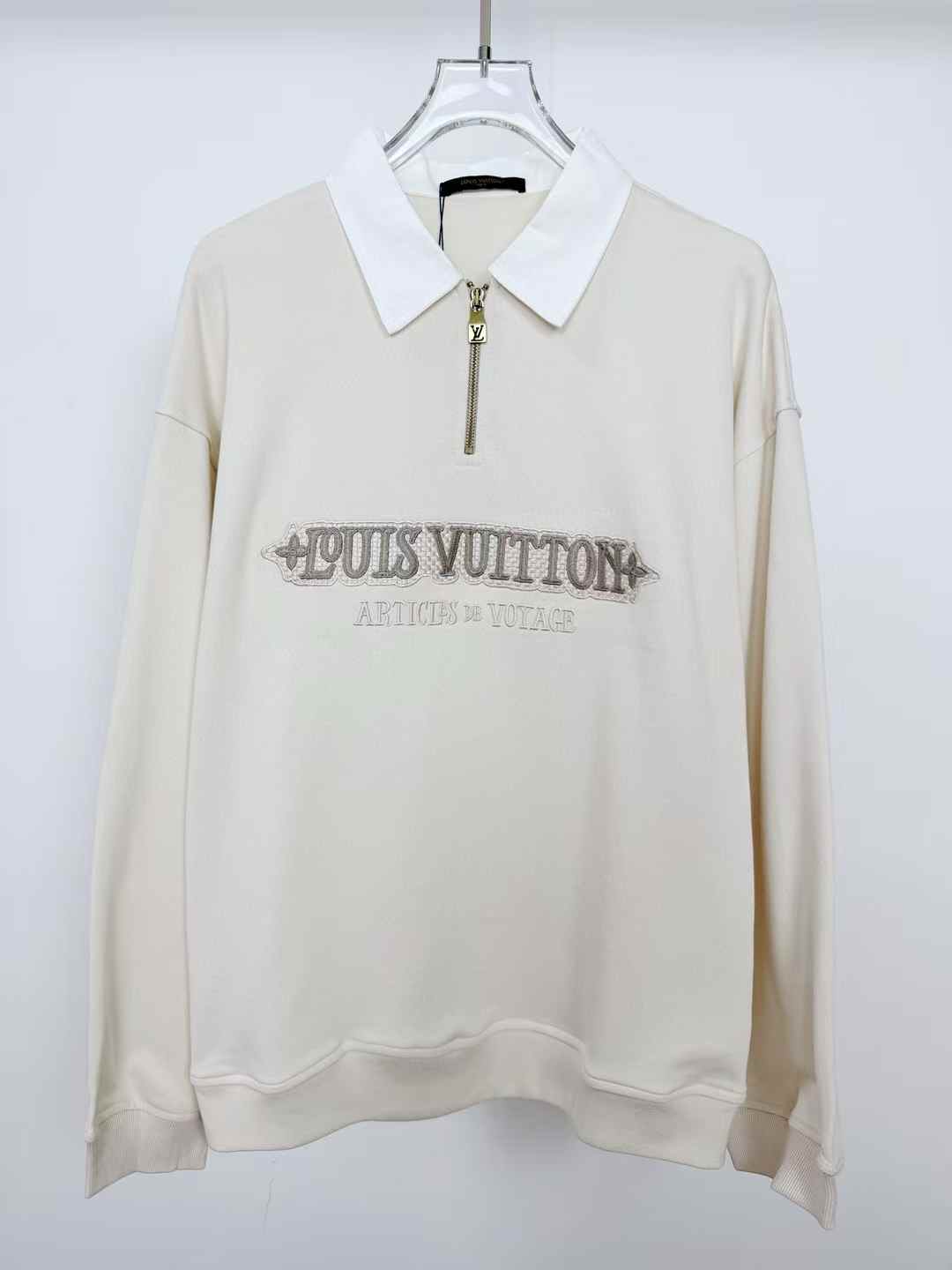 LV Embellished Half-Zip Sweatshirt