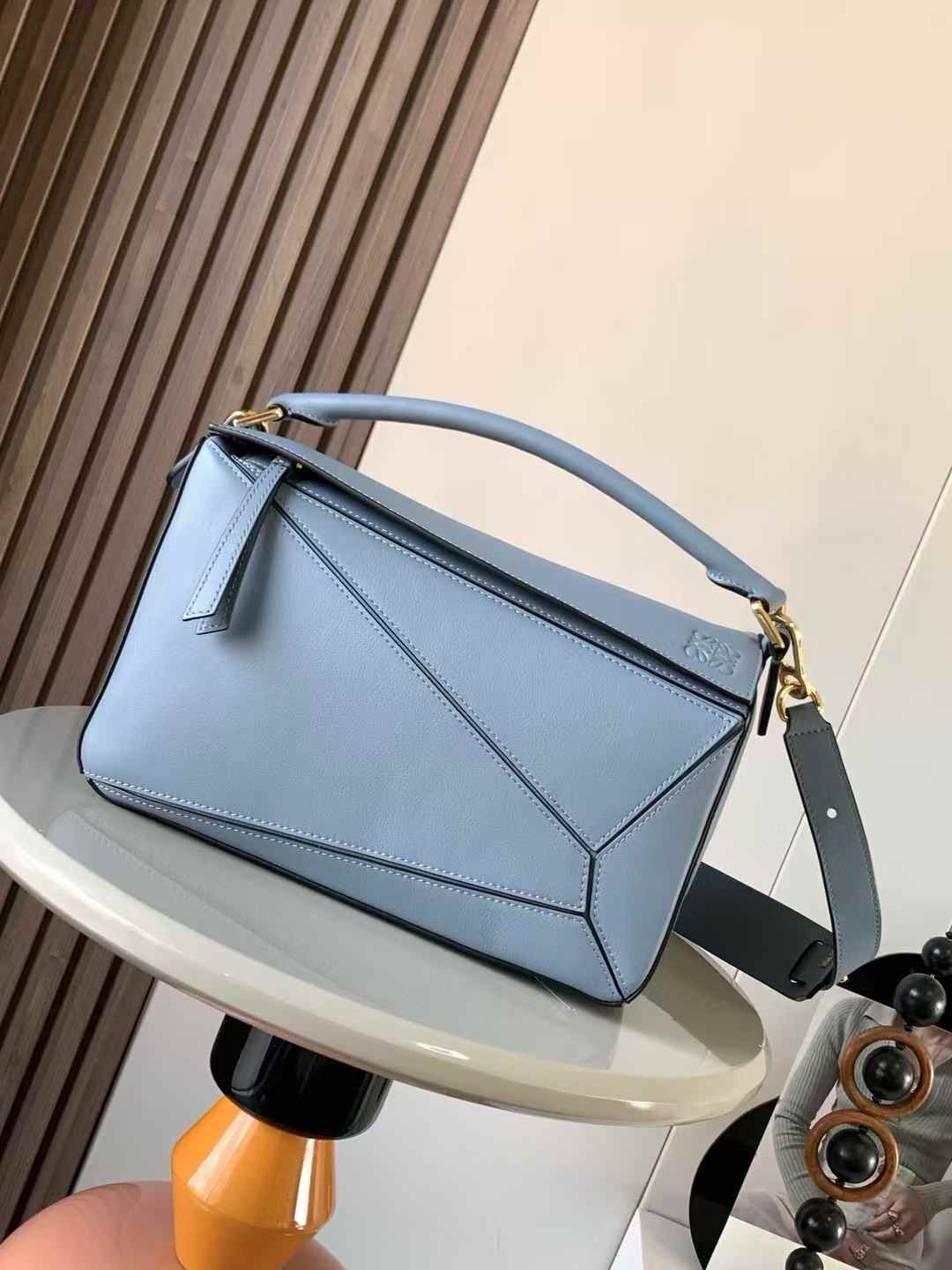 Loewe Small Puzzle bag in aquamarine calfskin
