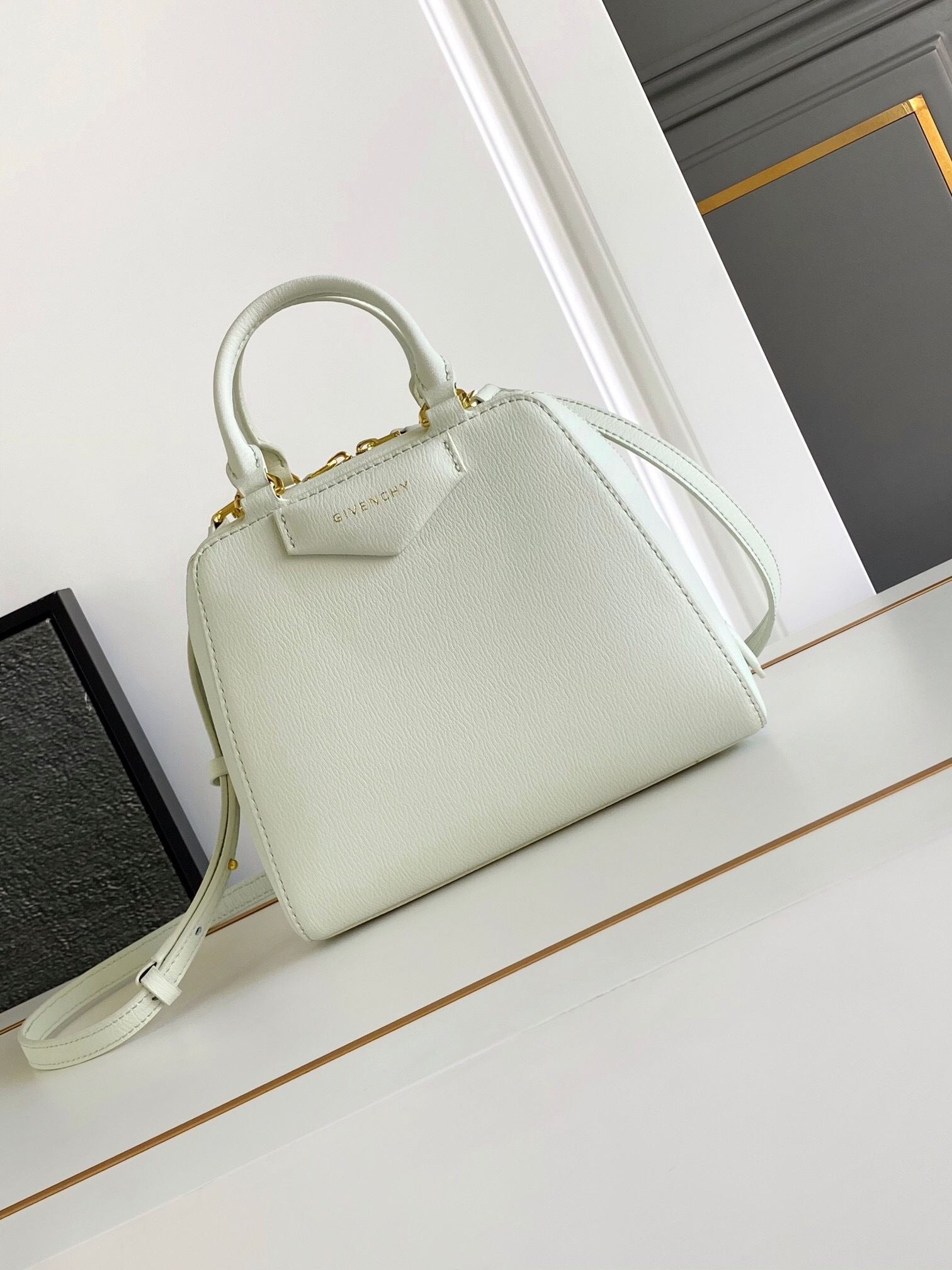 Givenchy mini Antigona Cube bag in white buffalo leather