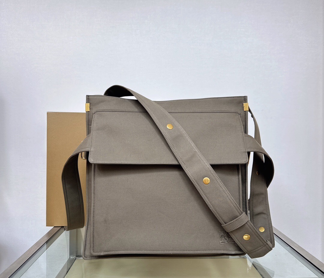 Burberry Small Wright Bag in canvas with leather trims