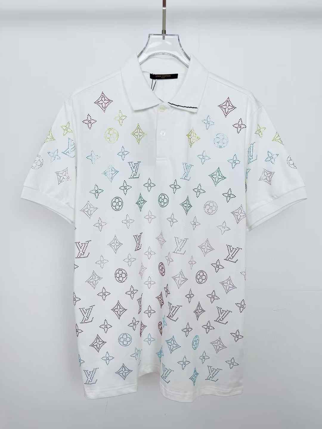 Monogram Dot Polo Shirt multi-color, gradient dotted effect