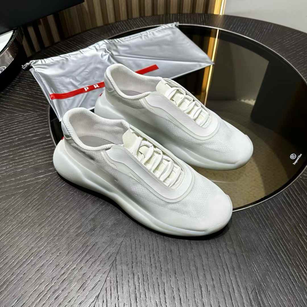 Prada Men's America's Cup Re-Nylon and Bike Fabric sneakers in white