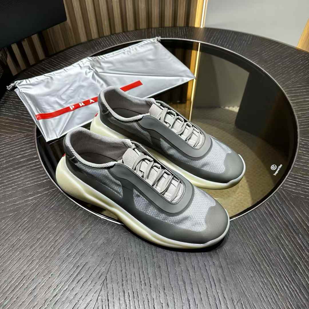Prada Men's America's Cup Re-Nylon and Bike Fabric sneakers in grey