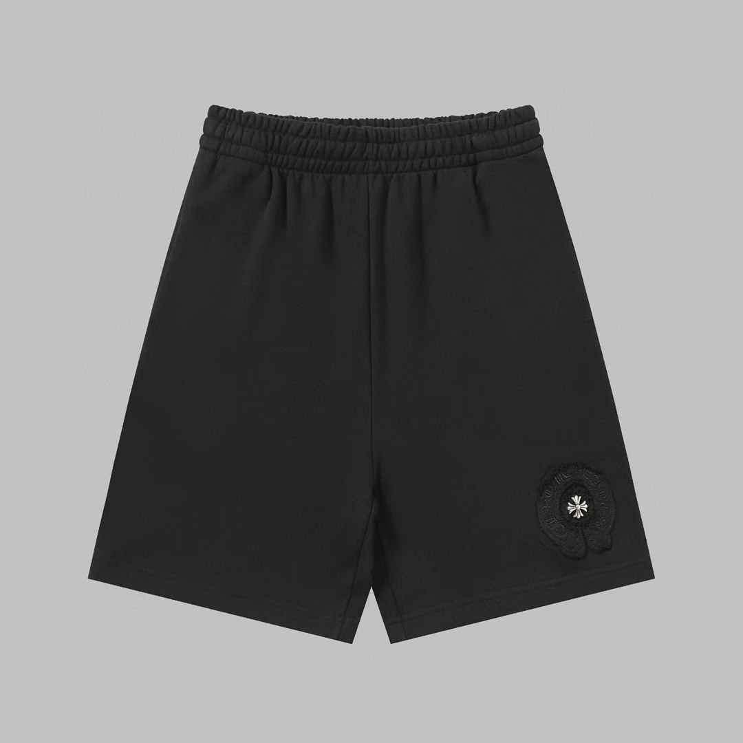 Moncler logo-embroidered track shorts in black cotton terry