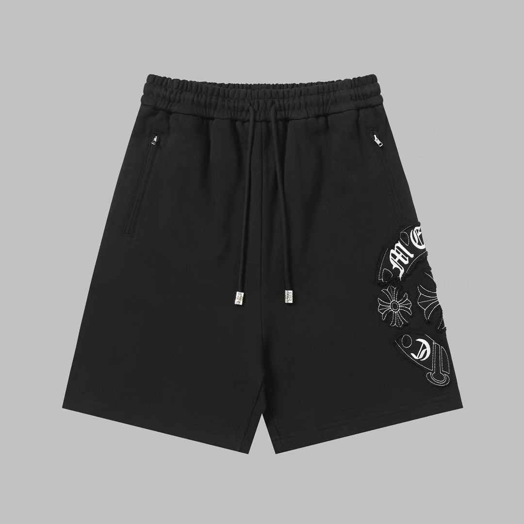 Chrome Hearts shorts with white cross patches