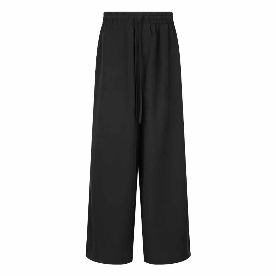 Loewe Men's Black Cropped Viscose And Linen Pants