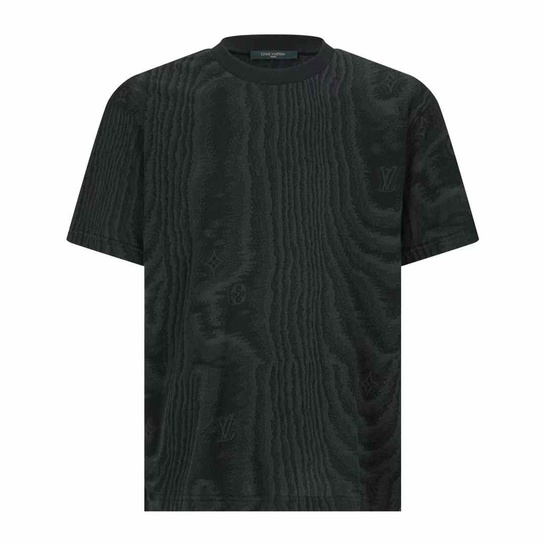 LV Jersey Jacquard T-shirt in black with an LV Moiré motif