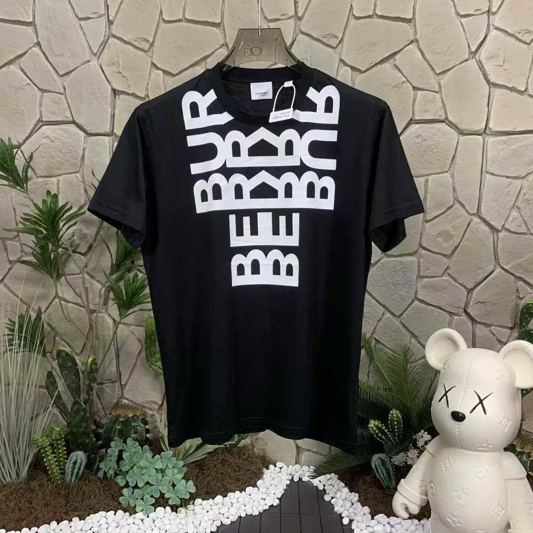 Burberry Carrick mirrored logo print cotton t-shirt in black