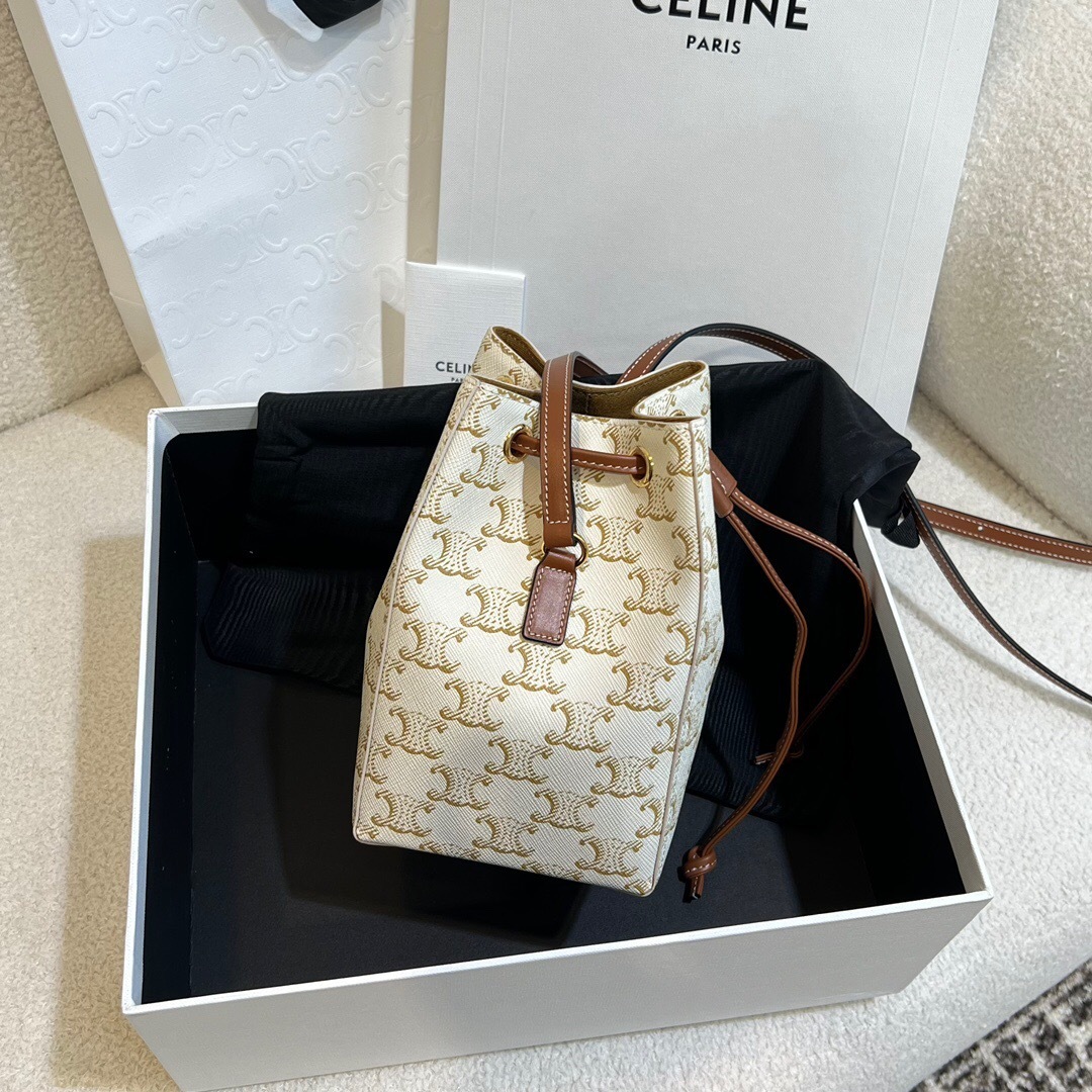 Celine Micro Sailor bag in Triomphe canvas and calfskin leather