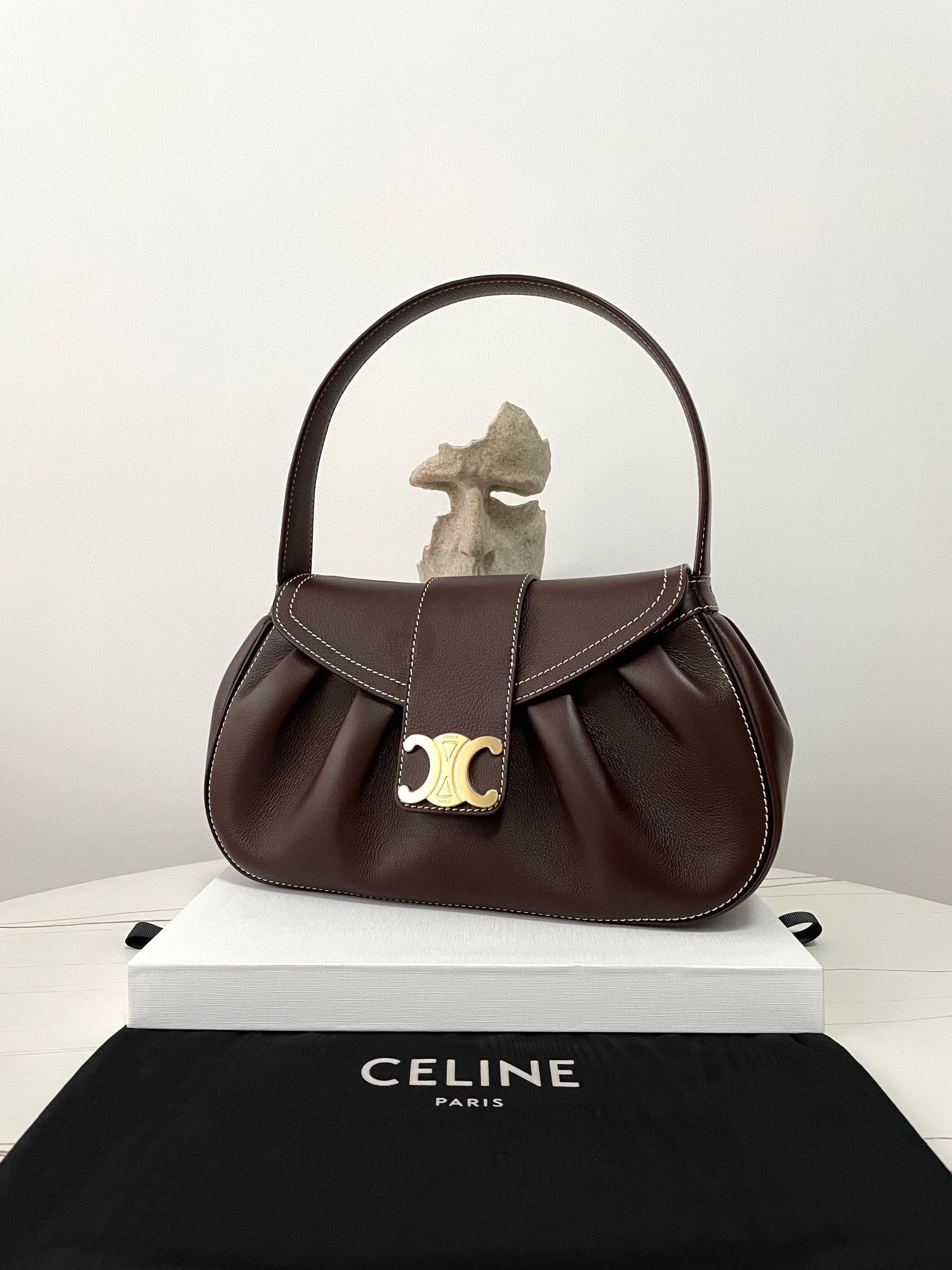 Celine Medium Polly bag in supple calfskin leather