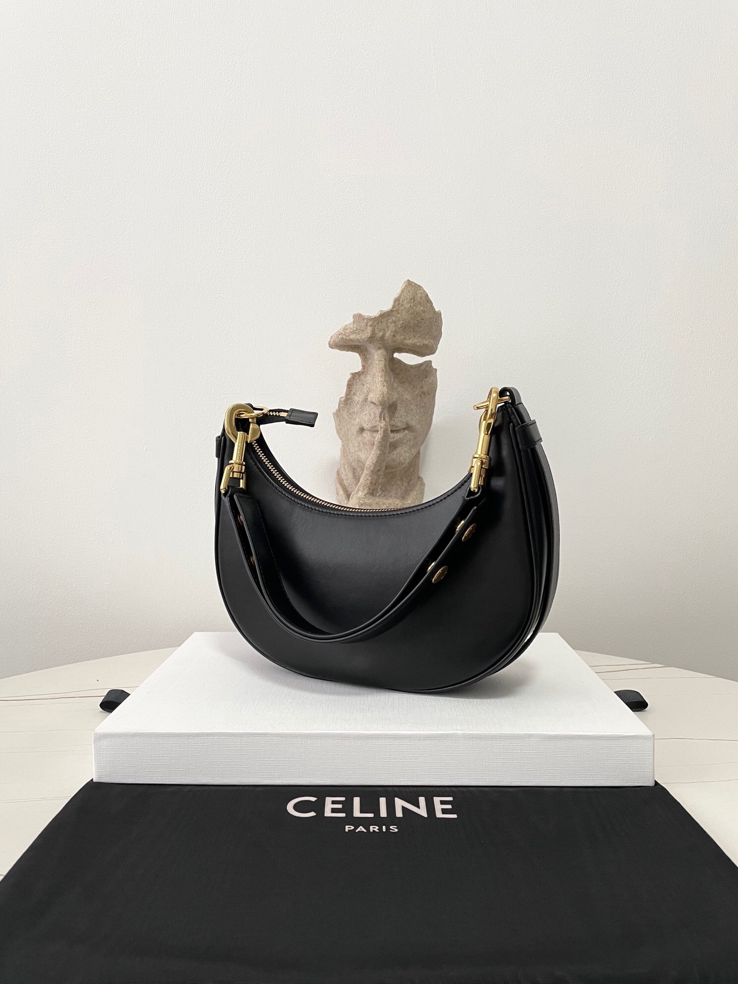 Celine Ava bag in black calfskin leather