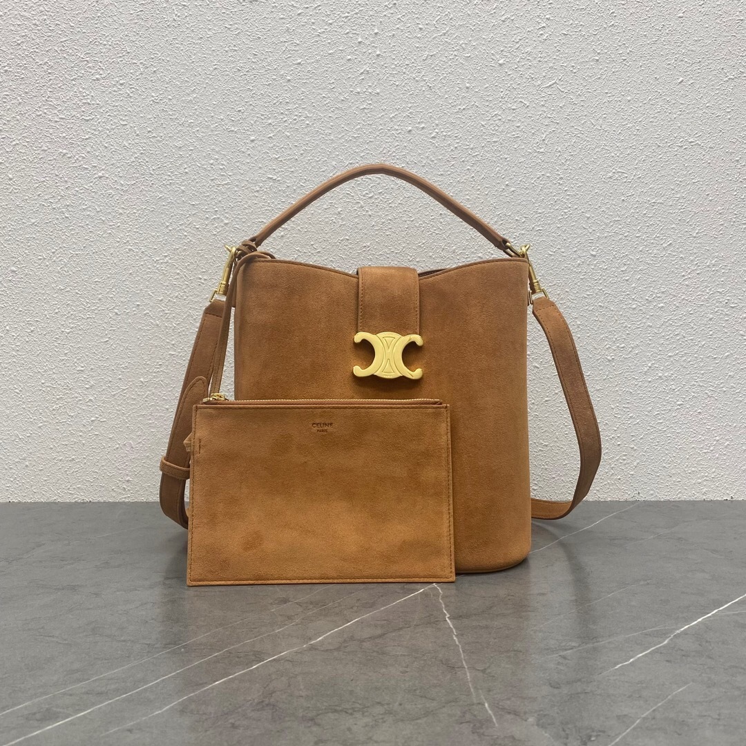 Celine Medium Louise Bag in suede calfskin and gold-tone hardware
