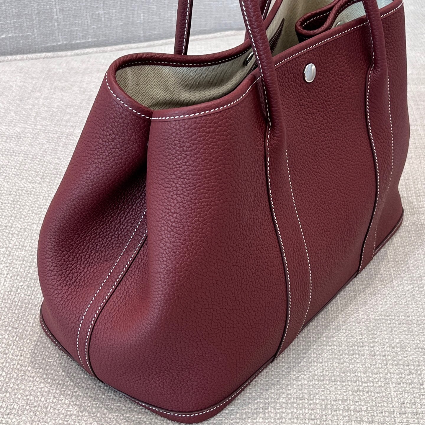 Hermès Garden Party 36 tote bag in Bordeaux or Rouge H leather