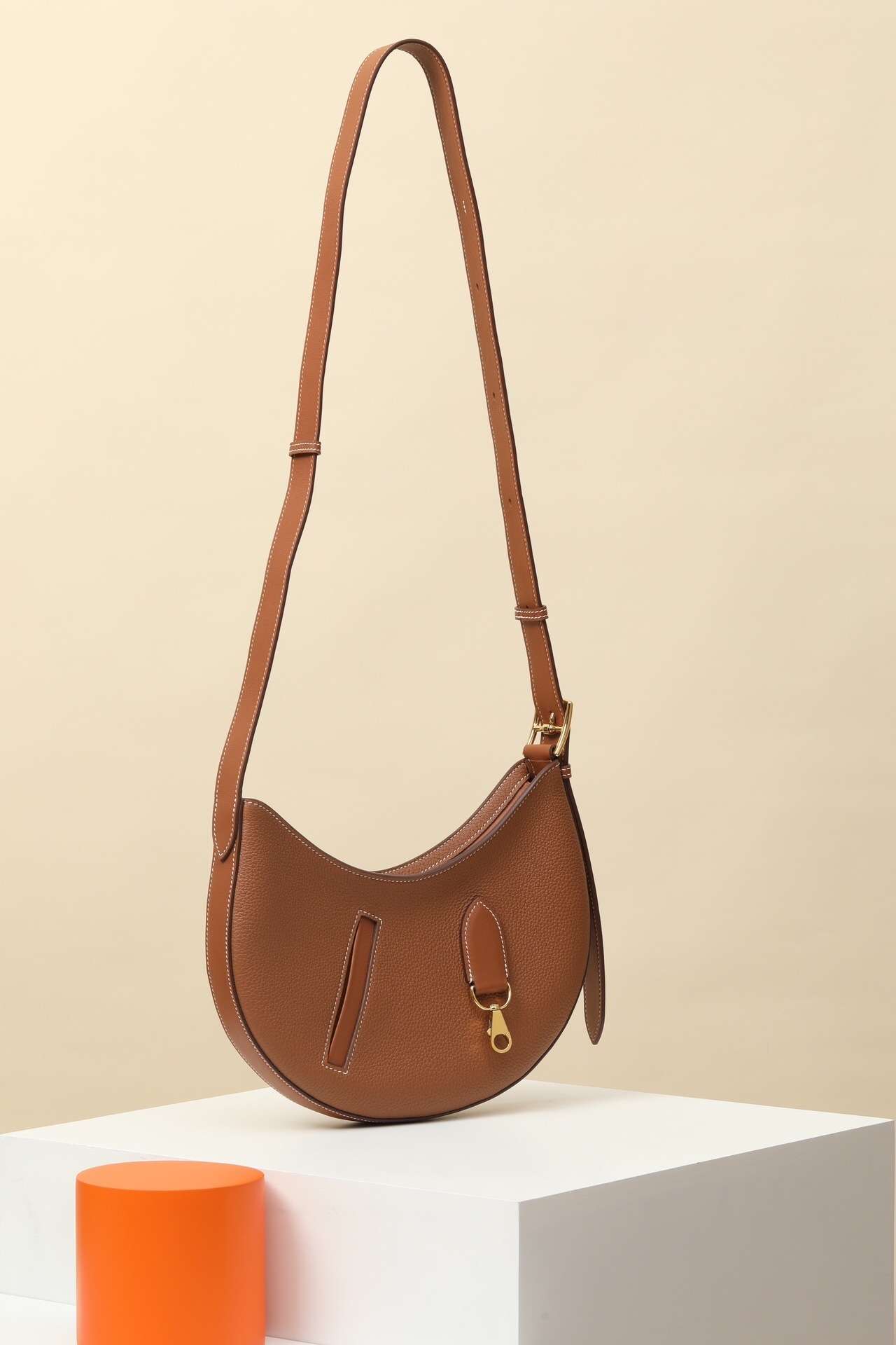 Hermes P'tit Arçon bag in Gold Togo and Swift leather with gold-tone hardware