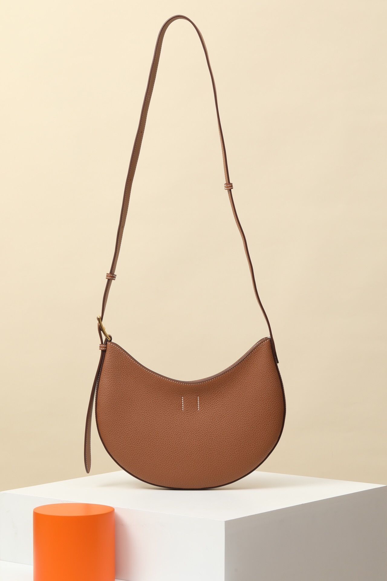 Hermes P'tit Arçon bag in Gold Togo and Swift leather with gold-tone hardware